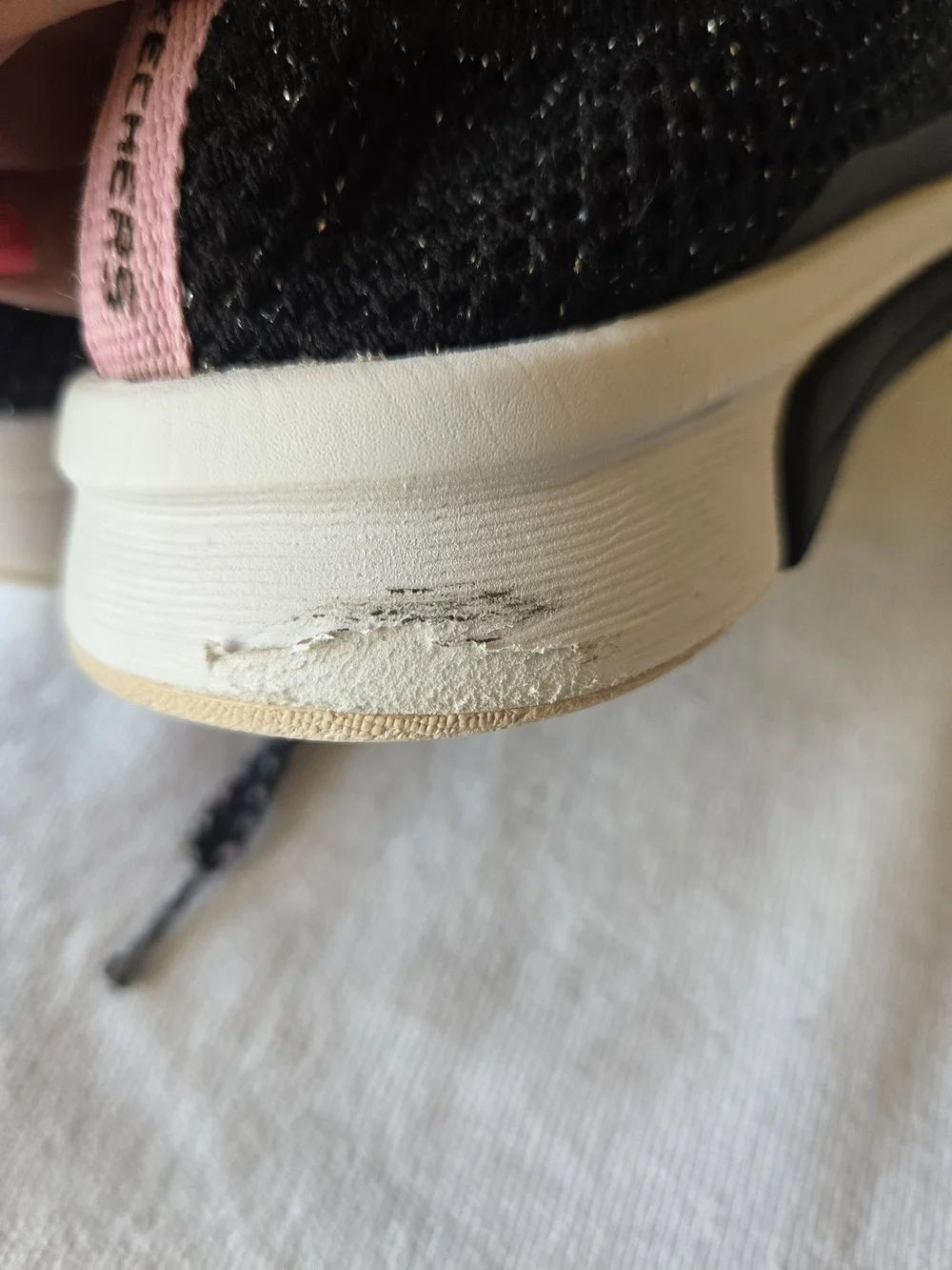Skechers Kids Black & Pink Knit Slip-On Sneakers